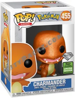 The Funko Pop! Pokemon Charmander is a stylized replica of the Charmander Pokemon character. It is made of vinyl and comes in a window display box. The figure is 3 3/4 inches tall and has a flame on its tail.